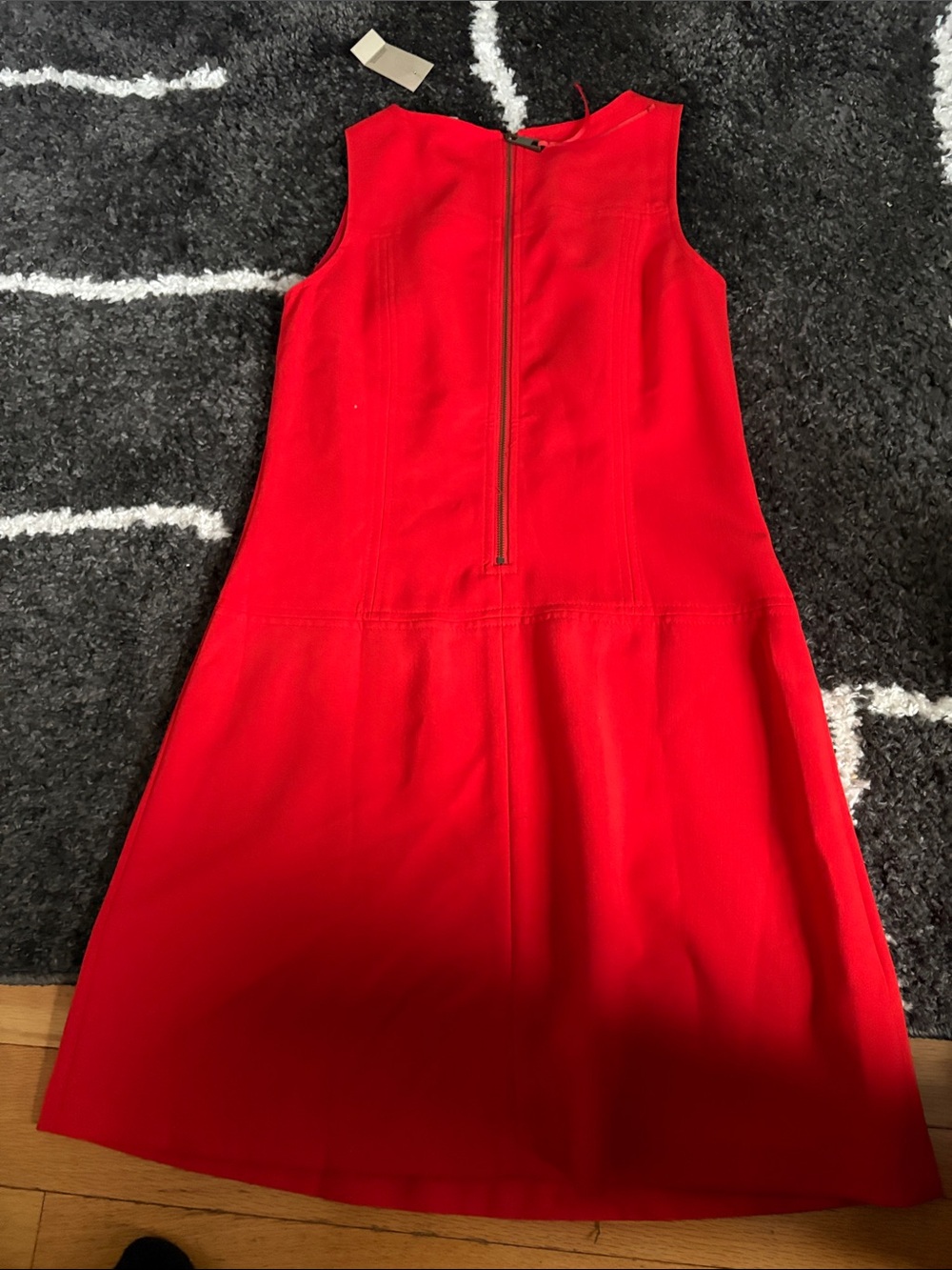 LOFT Red Sleeveless Fit-and-Flare Mini Dress - Picture 5 of 7